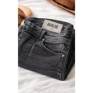 AGOLDE Jeans Women Size 28 Black High Rise Straight Premium Denim Minimalist